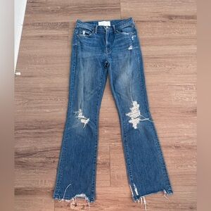 MOTHER Blue Distressed Jeans (The Insider Ankle Chew Jeans)